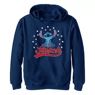 Bluzy dla chłopców - Disney Lilo & Stitch Americana Stitch Portret chłopięca bluza z kapturem, Heather Granatowy, S, Heather granatowy, S - miniaturka - grafika 1