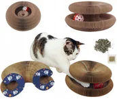 Drapaki dla kotów - Drapak Dla Kota Zabawka Interaktywna Drapak z Piłką i Tunelem + Kocimietka - miniaturka - grafika 1