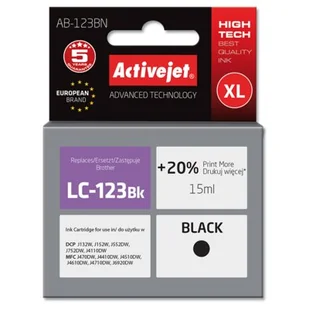 ActiveJet AB-123BN zamiennik Brother LC123Bk - Tusze zamienniki - miniaturka - grafika 1