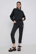 Spodnie damskie - Adidas spodnie damskie kolor czarny z aplikacją - - miniaturka - grafika 1