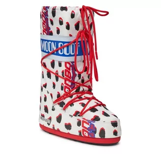 Śniegowce damskie - Śniegowce Moon Boot Retrobiker 14028600001 S Dalmatian 001 - grafika 1