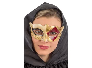 Maska karnawałowa złota - Dodatki do strojów karnawałowych - miniaturka - grafika 1