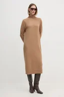 Sukienki - Tommy Hilfiger sukienka wełniana kolor beżowy midi oversize WW0WW43080 - miniaturka - grafika 1