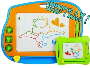 Znikopis Tablica Magnetyczna 2w1 Mała i Duża 3 Pieczątki - Zabawki kreatywne - miniaturka - grafika 2