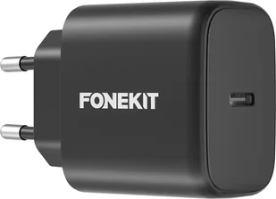 FoneKit GaN PD 65W AC power adapter, USB-C, black PD-543 65W - Zasilacze do laptopów - miniaturka - grafika 1