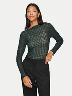 Bluzki damskie - Vila Bluzka Messan 14099018 Zielony Slim Fit - miniaturka - grafika 1