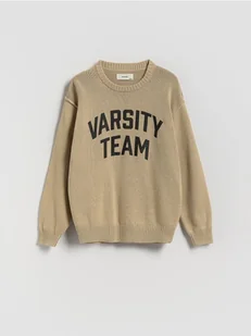 Reserved - Bawełniany sweter - beżowy - Bluzy dla chłopców - miniaturka - grafika 1