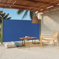 Pawilony ogrodowe - vidaXL Wysuwana markiza boczna na taras, 170 x 300 cm, niebieska vidaXL - miniaturka - grafika 1