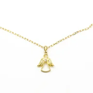 Naszyjniki - Naszyjnik Anioł z Cyrkonią, Srebro p.925 Złocone Czystym Złotem - miniaturka - grafika 1