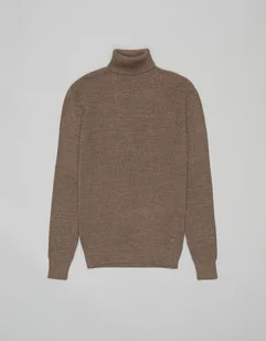 Męski sweter golf girifalco brąz - Swetry męskie - miniaturka - grafika 1