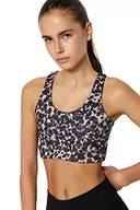 Biustonosze - Trendyol Damski regularny krój wiązany na szyi tkany biustonosz sportowy, brązowy, S, Brązowy, S - miniaturka - grafika 1