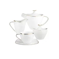 Serwisy do kawy i herbaty - Porcelana MariaPaula ZESTAW DO KAWY 6/15 MARIAPAULA MODERNA KWADRATOWA GOLD - miniaturka - grafika 1