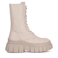 Botki damskie - Trapery DeeZee HY305-21 Beżowy - miniaturka - grafika 1