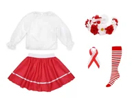 Dresy i komplety dla dziewczynek - ZESTAW NARODOWY BIAŁO-CZERWONY 98-110 5el - miniaturka - grafika 1