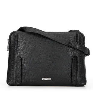 Damska torebka crossbody dwukomorowa czarno - srebrna - Torebki damskie - miniaturka - grafika 1