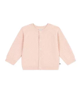 Petit Bateau Unisex Baby A08AD kardigan, różowy (Salin), 3 miesiące, Różowy sól, 3 miesięcy - Swetry damskie - miniaturka - grafika 1