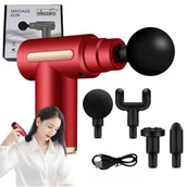 Masażery - Pistolet do masażu masażer ciała pleców karku szyi 4 końcówki 6 trybów mocy - miniaturka - grafika 1