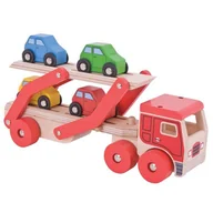 Samochody i pojazdy dla dzieci - Bigjigs Toys Transporter Laweta - miniaturka - grafika 1