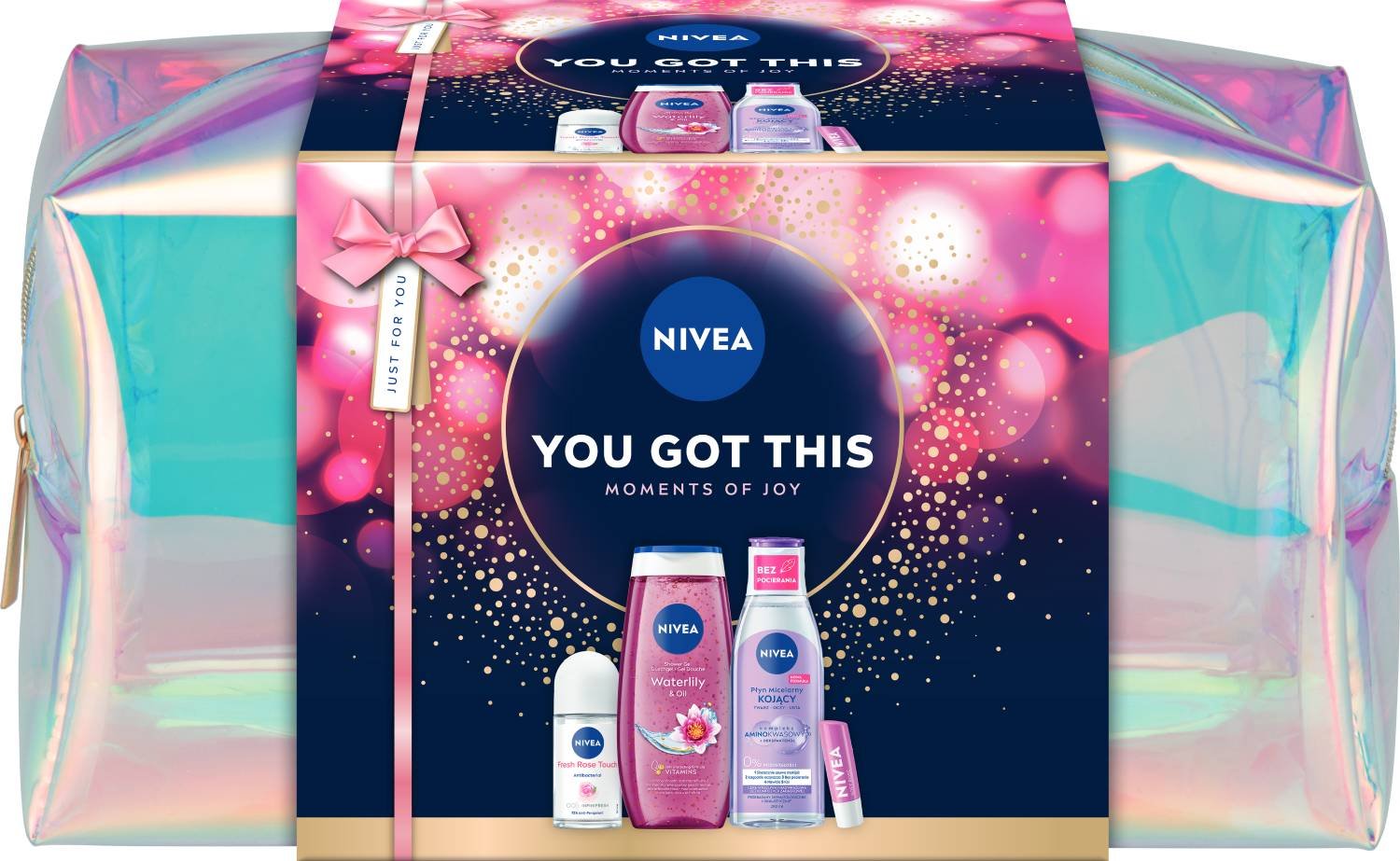 Nivea Zestaw You Got This: Deo AP 50 ml + SG 250 ml + Pomadka 4,8 g + Płyn mic. 200 ml
