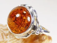 Pierścionki - 102-2 Pierścionek Srebro z Bursztynem - rozm. 16 - miniaturka - grafika 1