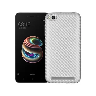 NoName Etui Carbon Fiber Xiaomi Note 5A srebrny /silver cut for finger print - Etui i futerały do telefonów - miniaturka - grafika 1