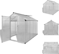 Szklarnie ogrodowe - vidaXL Szklarnia z fundamentem Wzmocnione aluminium 4,6 m² - Szklarnie - miniaturka - grafika 1