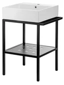 Umywalki - Deante Temisto Umywalka stawiana na blacie z konsolą łazienkową - 66x50 cm CDTS6U6S CDTS6U6S - miniaturka - grafika 1