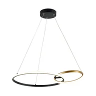 Lampy sufitowe - Lampa wisząca z dwoma kołami LED, do salonu 20002P-GD z serii RANDO - miniaturka - grafika 1
