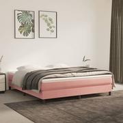 Łóżka - Lumarko Rama łóżka, różowa, 180x200 cm, tapicerowana aksamitem - miniaturka - grafika 1