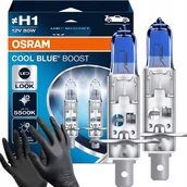 Żarówki samochodowe - Osram H1 Cool Blue Boost 5500K Żarówki Białe Światło Jak Led Rękawiczki - miniaturka - grafika 1