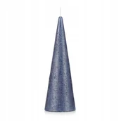 Świece - Świeca STOŻEK 21 cm kolor NIEBIESKI - miniaturka - grafika 1