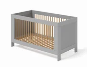 Łóżka dla dzieci i młodzieży - LAURA łóżeczko dziecięce z materacem 70x140 cm kolor szary - miniaturka - grafika 1