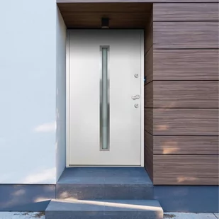 Aluminiowe drzwi zewnętrzne, białe, 110 x 207,5 cm - Drzwi zewnętrzne - miniaturka - grafika 1