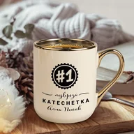 Zestawy upominkowe - Kubek ze ZŁOTYM UCHEM z NADRUKIEM dla KATECHETKI - miniaturka - grafika 1