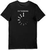 Koszulki męskie - Koszulka myślę szachy zegar czarna M - miniaturka - grafika 1