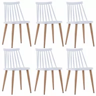 Krzesła - vidaXL Krzesła jadalniane, 6 szt., białe, plastik - miniaturka - grafika 1