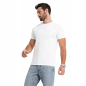 Koszulki męskie - Biały wygodny t-shirt męski bawełniany Ombre OM-TSBC-0222 V2 rozmiar XXL - miniaturka - grafika 1