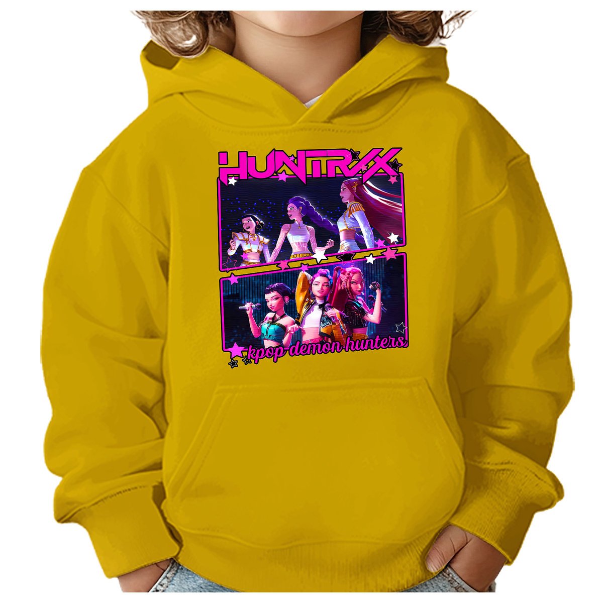 BLUZA DZIECIĘCA KPOP DEMON HUNTERS HUNTRIX 146-152 Z KAPTUREM BAWEŁNIANA