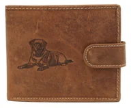 Portfele - Portfel Męski Skórzany Wild Skóra Naturalna Duży Poziomy Z Zapięciem Dwa Skrzydełka N992L KONIAK RFID "DOG" 12 x 10 x 3 [cm] - miniaturka - grafika 1