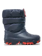 Buty dla chłopców - Crocs Śniegowce Classic Neo Puff Boot K 207684 Granatowy - miniaturka - grafika 1