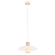Lampy sufitowe - Kobe lampa wisząca 1xE27 biała/jasne drewno 1319/1 - miniaturka - grafika 1