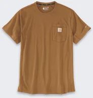 Koszulki męskie - Koszulka Carhartt Force Mid Pocket Brown - miniaturka - grafika 1