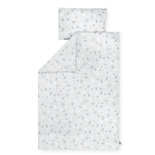 Julius Zöllner Pościel Jersey Savanne szara, rozmiar 100 x 135 i 40 x 60 cm, pościel dziecięca, sprawdzona pod kątem substancji szkodliwych
