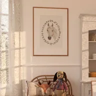 Wyposażenie pokoiku dziecięcego - Plakat dla dzieci retro koń siwek - miniaturka - grafika 1