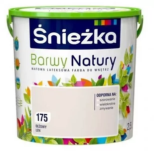 Farba lateksowa Barwy Natury beżowy len 175 2,5 l Śnieżka - Farby wewnętrzne - miniaturka - grafika 1