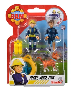 Strażak Sam, 2 figurki  IV, Penny+Jodie+Lew - Figurki dla dzieci - miniaturka - grafika 1