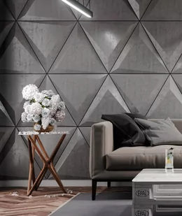 60x60 cm VT - PB36 (S96 ciemny szary) TRIANGLE - Panel dekor 3D beton architektoniczny - Elewacje - miniaturka - grafika 1