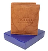 Portfele - Portfel Męski Skórzany WILD Skóra Naturalna Duży Pionowy Bez Zapięcia 0417 JASNY BRĄZOWY Komin Na Bilon 12,5 x 10,5 x 3 [cm] - miniaturka - grafika 1