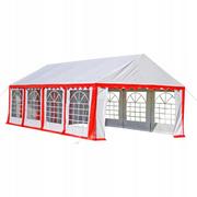 Pawilony ogrodowe - vidaXL Namiot imprezowy 4 x 8 m, czerwony 160007 - miniaturka - grafika 1