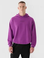 Bluzy sportowe męskie - Męska bluza dresowa z kapturem 4F x Robert Lewandowski RL9SAW24TSWSM1825 - fioletowa - miniaturka - grafika 1